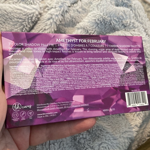 BH Cosmetics Amethyst 7 eyeshadow palette. Gemstone Collection. February. Vegan - Picture 4 of 4